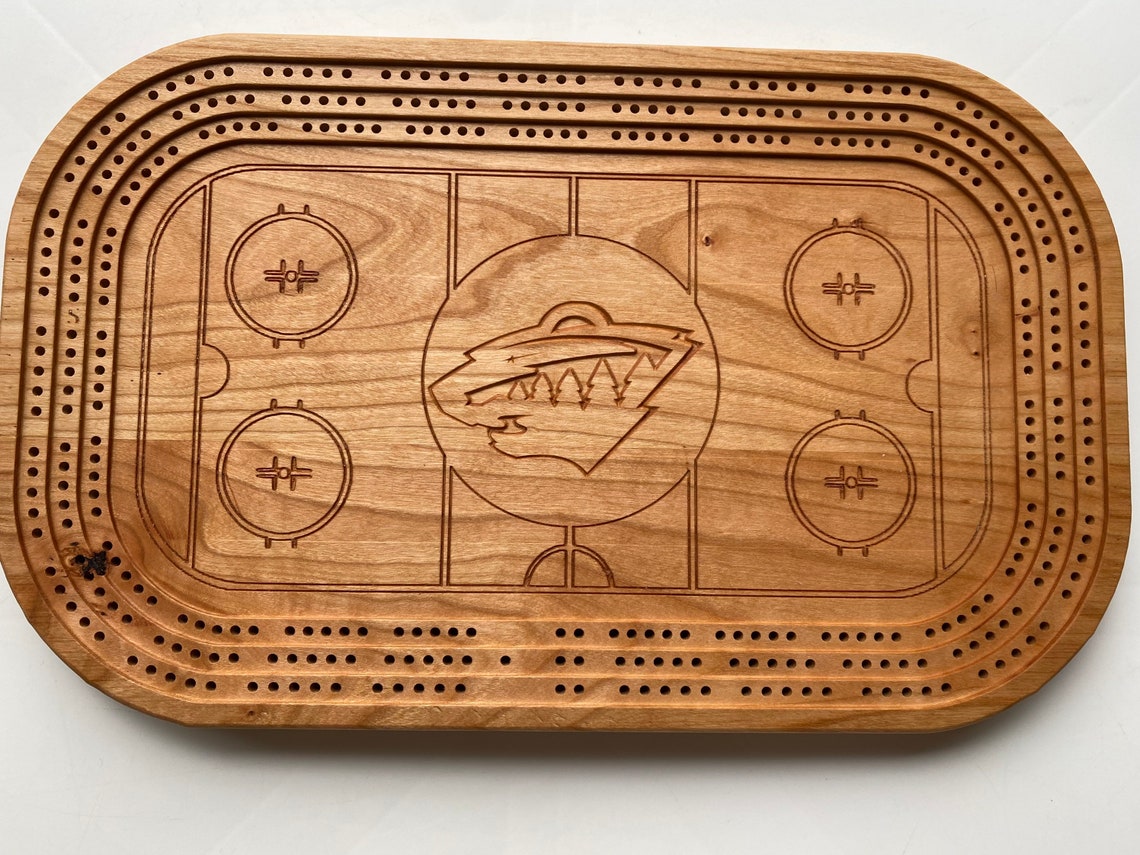 Customized Hockey Rink Cribbage Boards Hockey Gift Etsy