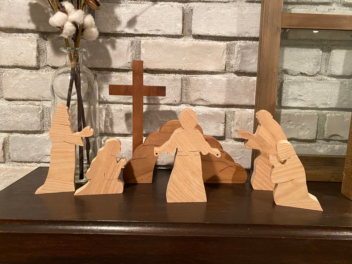 Easter Nativity Scene Resurrection Scene Christian Decor Etsy