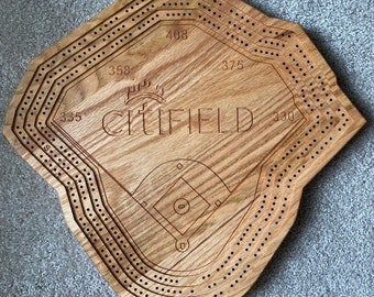 Citi Field Baseball Cribbage Board, New York Mets, Baseball, Gift, Father's Day, Mother's Day, gift, Spring Training, Christmas