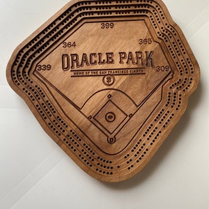Oracle Park Cribbage Baseball Boards, San Francisco Giants, Father’s Day, Birthday, Anniversary, Gift, Mother&#39;s Day, mom, dad, Christmas