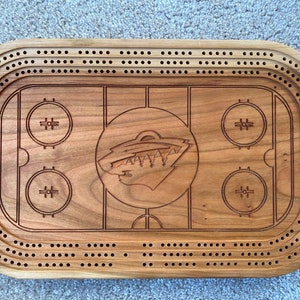 Minnesota Wild Hockey Cribbage Board, Hockey Cribbage, Coaches Gift, Mother&#39;s Day, Father&#39;s Day, gift, hockey fan, mom, dad, Christmas