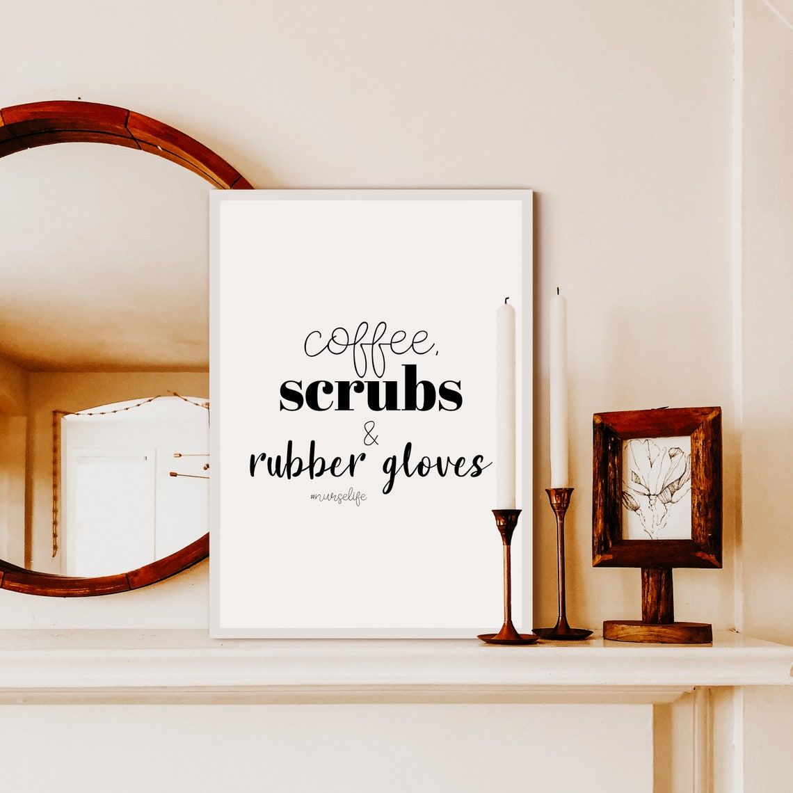 Coffee Scrubs and Rubber Gloves Printable Wall Art Instant - Etsy Canada