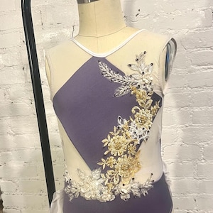 Stunning one of a kind purple and white dance costume! Perfect for a lyrical or contemporary solo! Youth size 8