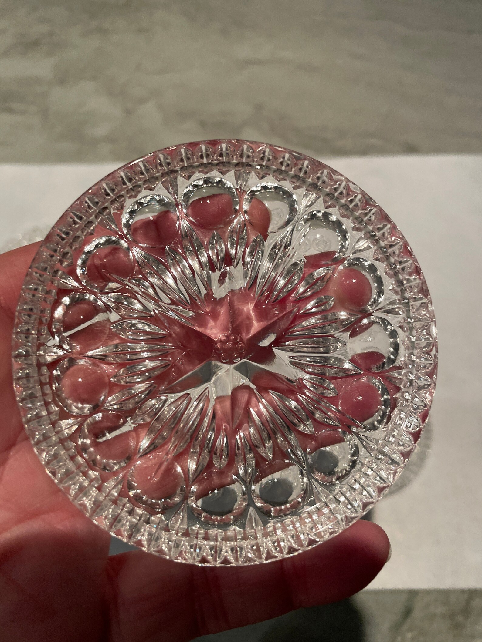 Six Vintage Pressed Clear Glass Coasters Center Star Dot Etsy