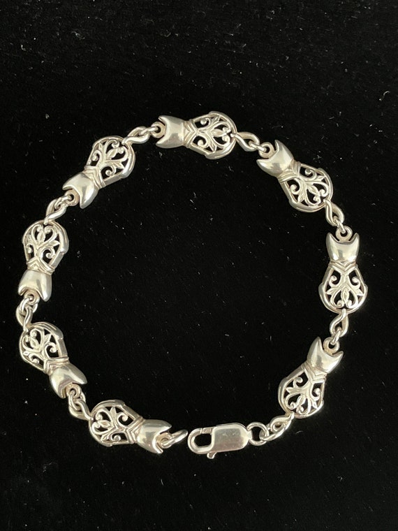 Vintage Sterling Fish Shape Chain Link Bracelet - image 5