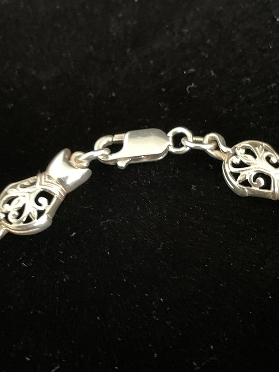 Vintage Sterling Fish Shape Chain Link Bracelet - image 2