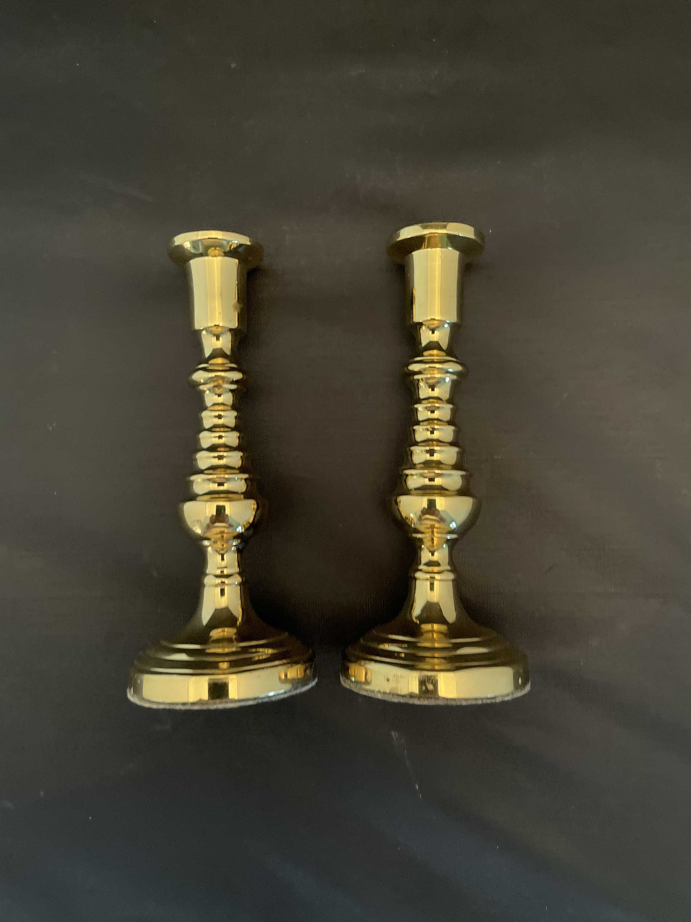 Miniature Carolina Brass Pillar Candle Holder Standing 5 High Etsy