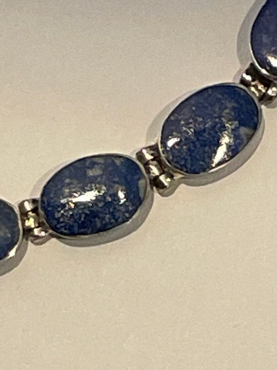 Sterling Lapis Lazuli Necklace and Earrings Oval … - image 2