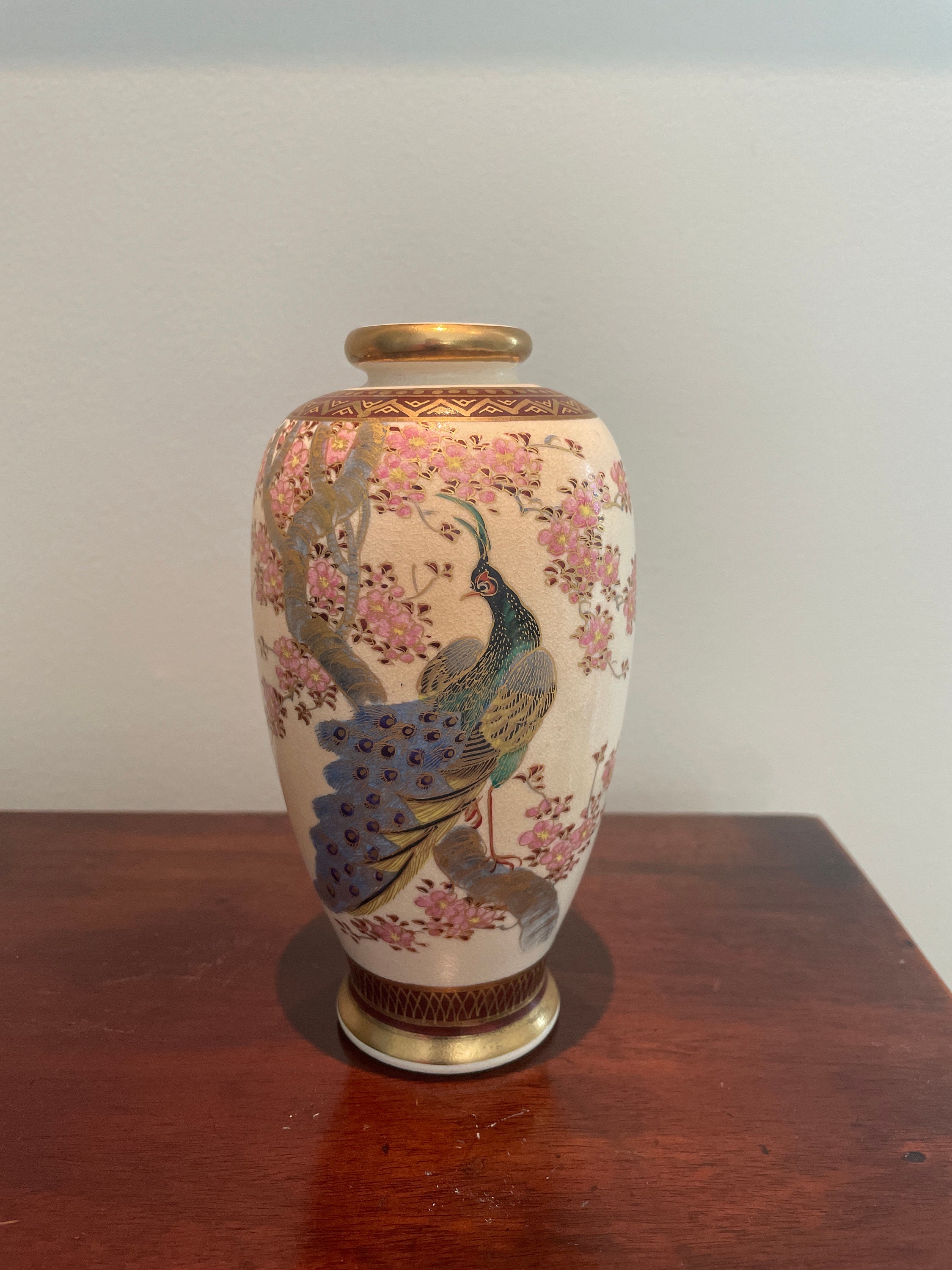 Satsuma Vase With Peacocks