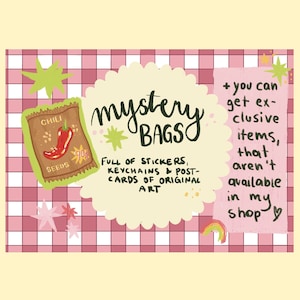 Art & Stationery Mystery Bag | Lucky Scoop Art | Keychains, Stickers and Prints from Raffaela Art