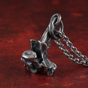 Vertebra Necklace Sterling Silver Squirrel Vertebra Pendant Silver Bone Pendant image 3