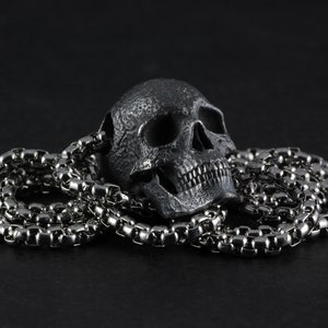 Skull Necklace - Sterling Silver Human Skull Pendant - Fine Skull Jewelry image 9