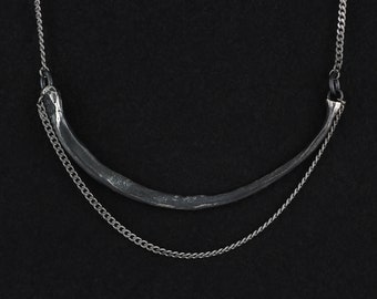 Snake Rib Necklace - Sterling Silver Python Rib Necklace - Silver Snake Necklace
