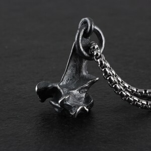 Vertebra Necklace Sterling Silver Squirrel Vertebra Pendant Silver Bone Pendant image 7