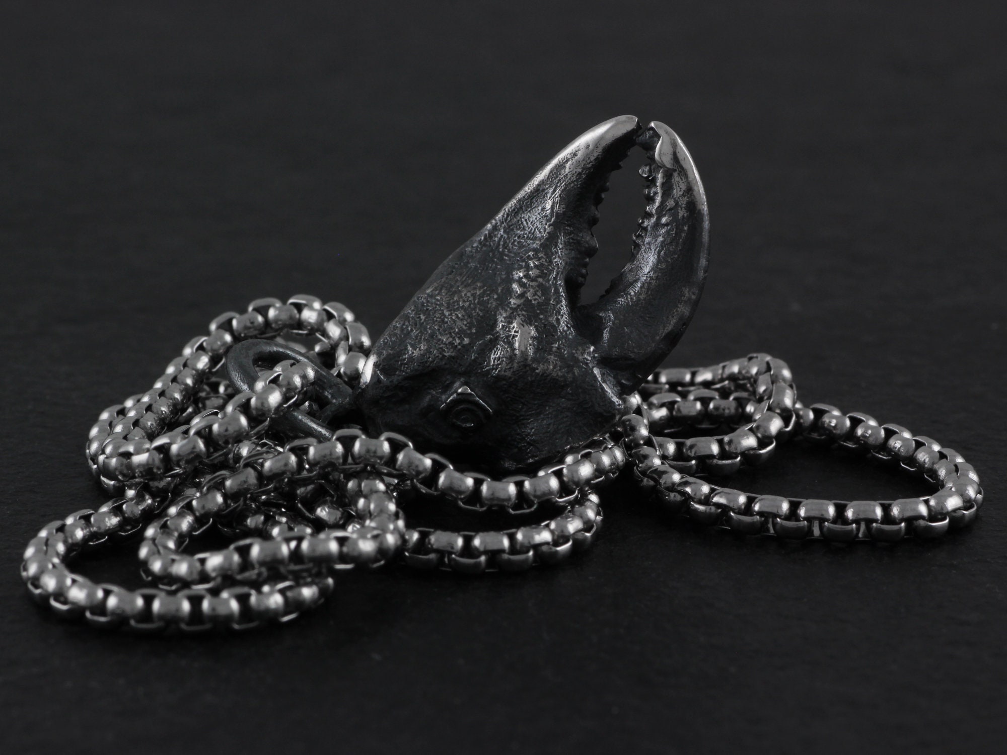 Crab Claw Necklace Sterling Silver Crab Claw Pendant Etsy Canada