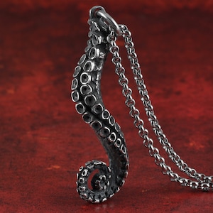 Tentacle Necklace - Sterling Silver Tentacle Pendant - Silver Tentacle