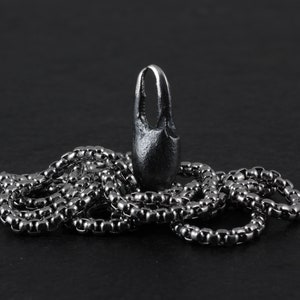 Crab Claw Necklace - Sterling Silver Small Crab Claw Pendant - Silver Crab Claw