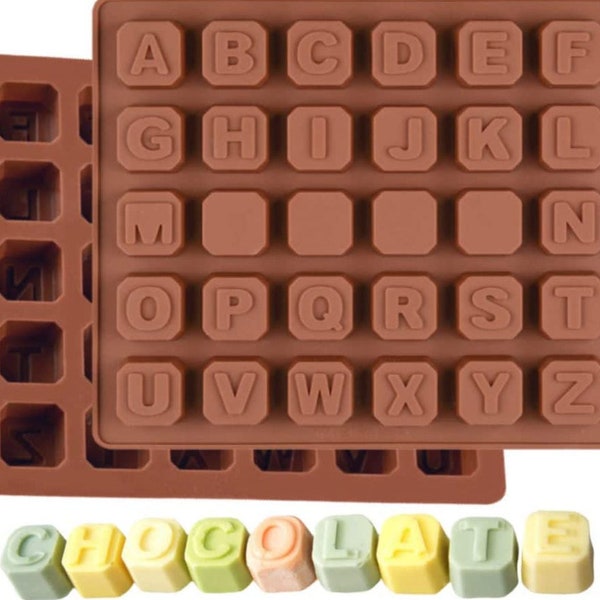 ALPHABET BLOCKS A to Z Letters Silicone Mould Chocolate Fondant Wax Melt Mold Epoxy Resin Craft