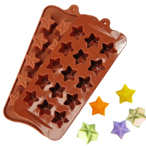 3D Stars Silicone Mould Chocolate Fondant Cupcake Topper Soap Star Wax Melt Mold