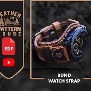 22 mm Leather Watch Strap PDF Download Leather Crafting A4 Letter Pattern Template