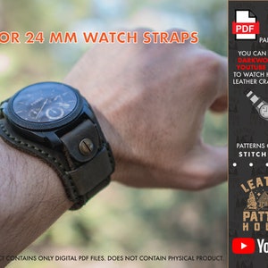 24 mm Leather Watch Strap PDF Download Leather Crafting A4 Letter Pattern Template