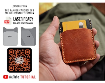 The Ranger Wallet PDF & SVG Pattern: Leather Card Holder Template with Laser Cut Files.