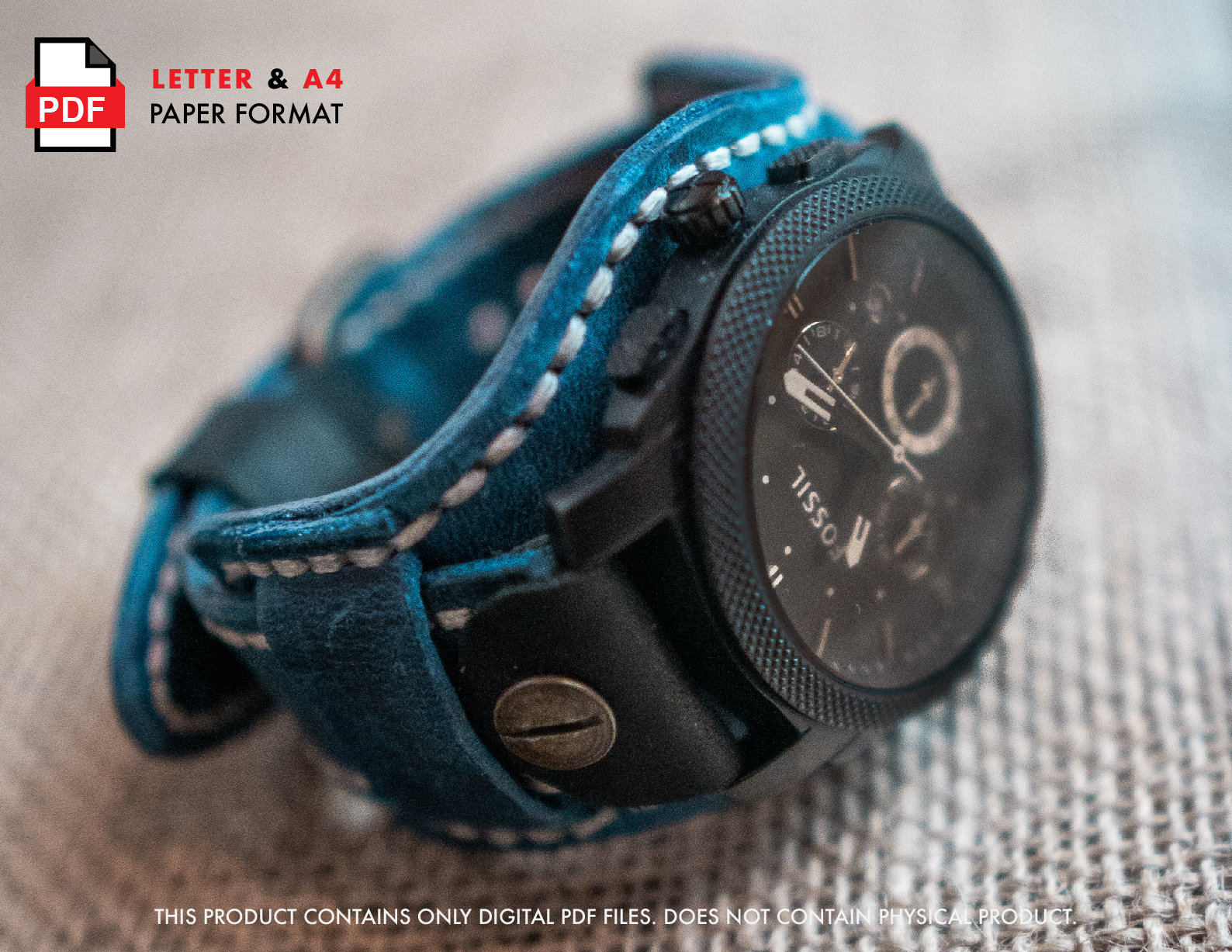 24 Mm Leather Watch Strap PDF Download Leather Crafting A4 Letter