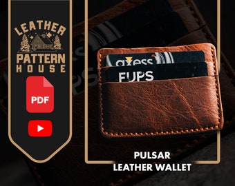 Leather Card Holder PDF Template: Slim Wallet Pattern (10.5x8.2cm)