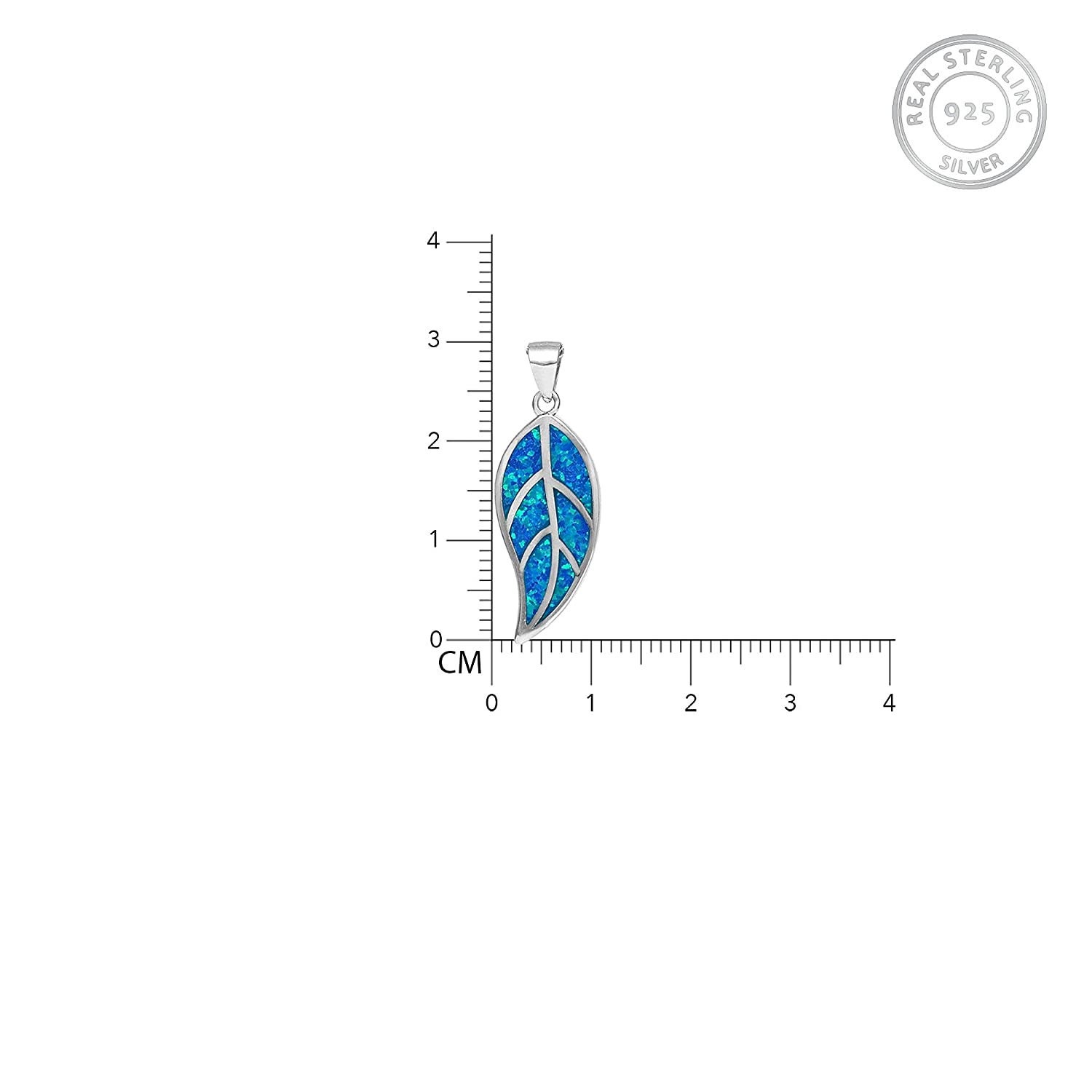 925 Sterling Silver Mystic Blue Leaf 