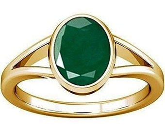 Natural Certified 7.25 Carat Emerald panna Gemstone Panchdhatu Ring, Birthstone Astrology Ring For Men