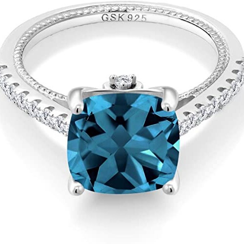 BLUE shops TOPAZ Sterling Silver Hammered ring, wedding jewelry, Blue Topaz Jewelry, Statement Ring, Calibrated Topaz, Christmas Rings, Midi Ring