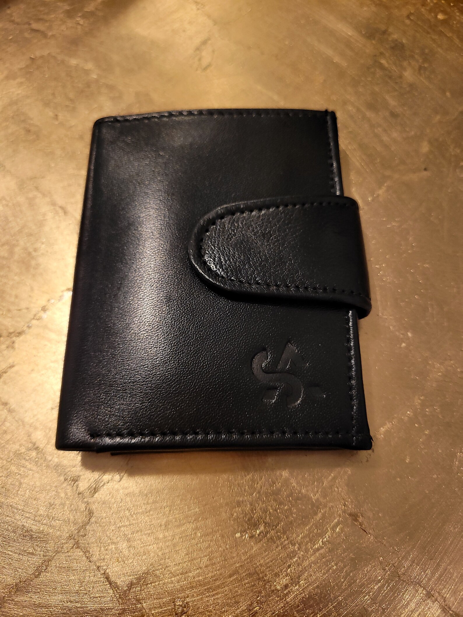 Men's Sheep Trifold Leather Wallet with Button Closure | Etsy