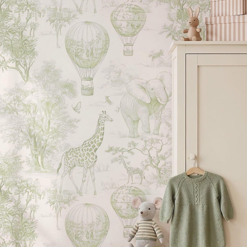 Wallpaper Green Neutral - Etsy