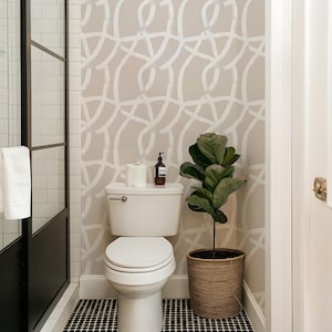 Beige Geometric Peel and Stick Wallpaper: Modern Abstract Wall Art