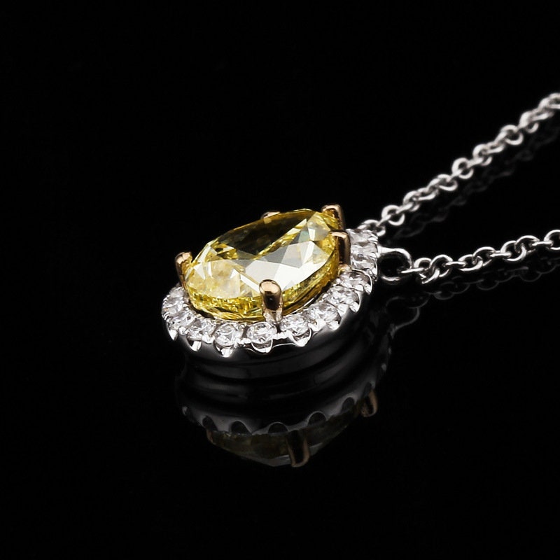 Canary yellow diamond necklace Clearance