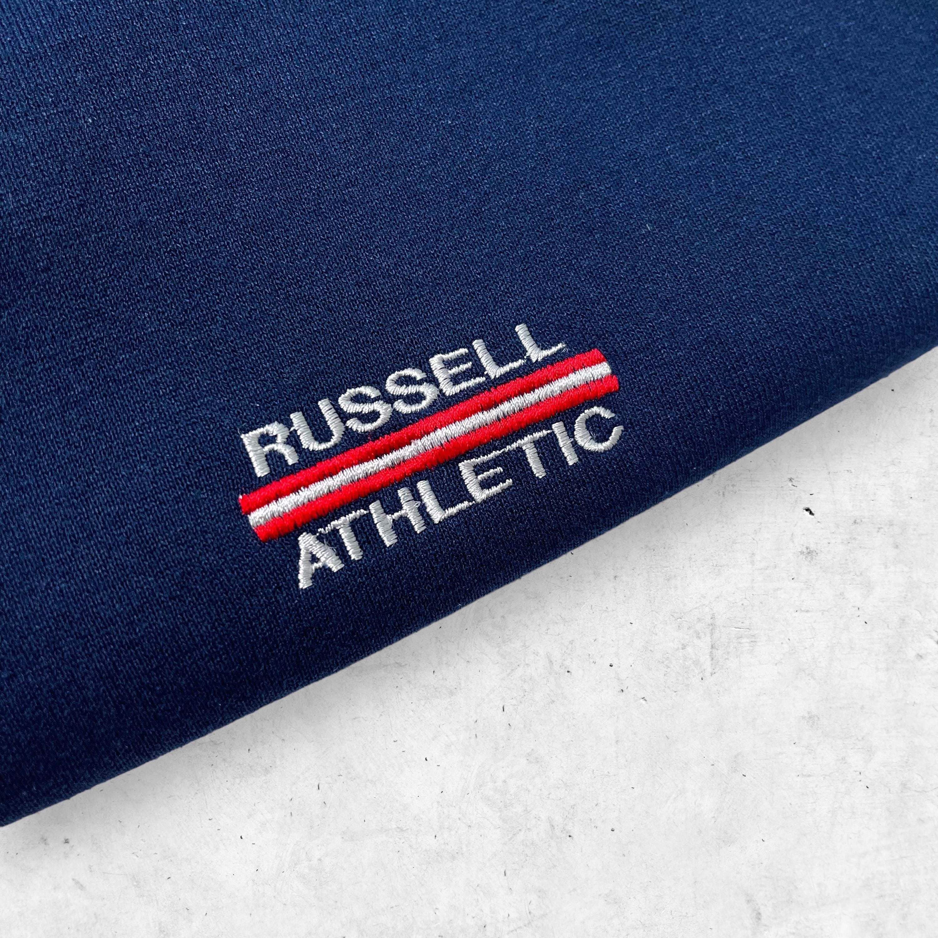 刺繍◎ 90s RUSSELL ATHLETIC Front V Sweat Vintage 90s Russell Athletic V Stitch Crewneck Sweatshirt