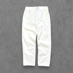 Vintage 90s Guess Jeans USA White Denim, Relaxed Straight Heavyweight, 80s 28 x 28