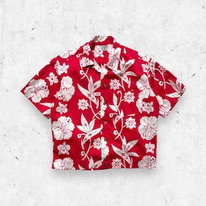 Vintage Liberty House Waikiki Shops Hawaiian Shirt, Floral Single Stitch, Hawaii M