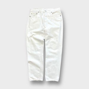 Vintage 90s Levi&#39;s 501 XX White Jeans, Button Fly, USA Made, 36 x 31 501xx 80s