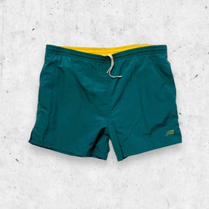 Vintage jaren 90 Cheetah Sports nylon zwemshort, met gaas gevoerd, trekkoord, zakken, Dad M