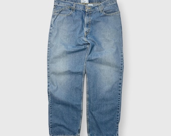 Vintage 90s Levis Silvertab Baggy Light Wash Denim Distressed Wide