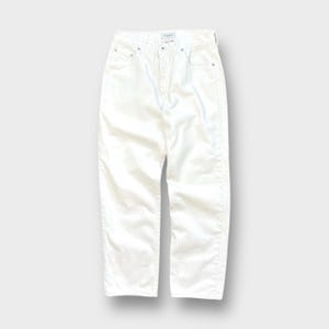 Vintage 90s Guess Jeans USA White Denim, Relaxed Straight Heavyweight, 80s 28 x 28