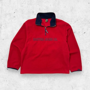 Vintage 90s Nautica Jeans Co. Fleece 1/4 Zip Logo Jacket, Soft Heavyweight Canada XL
