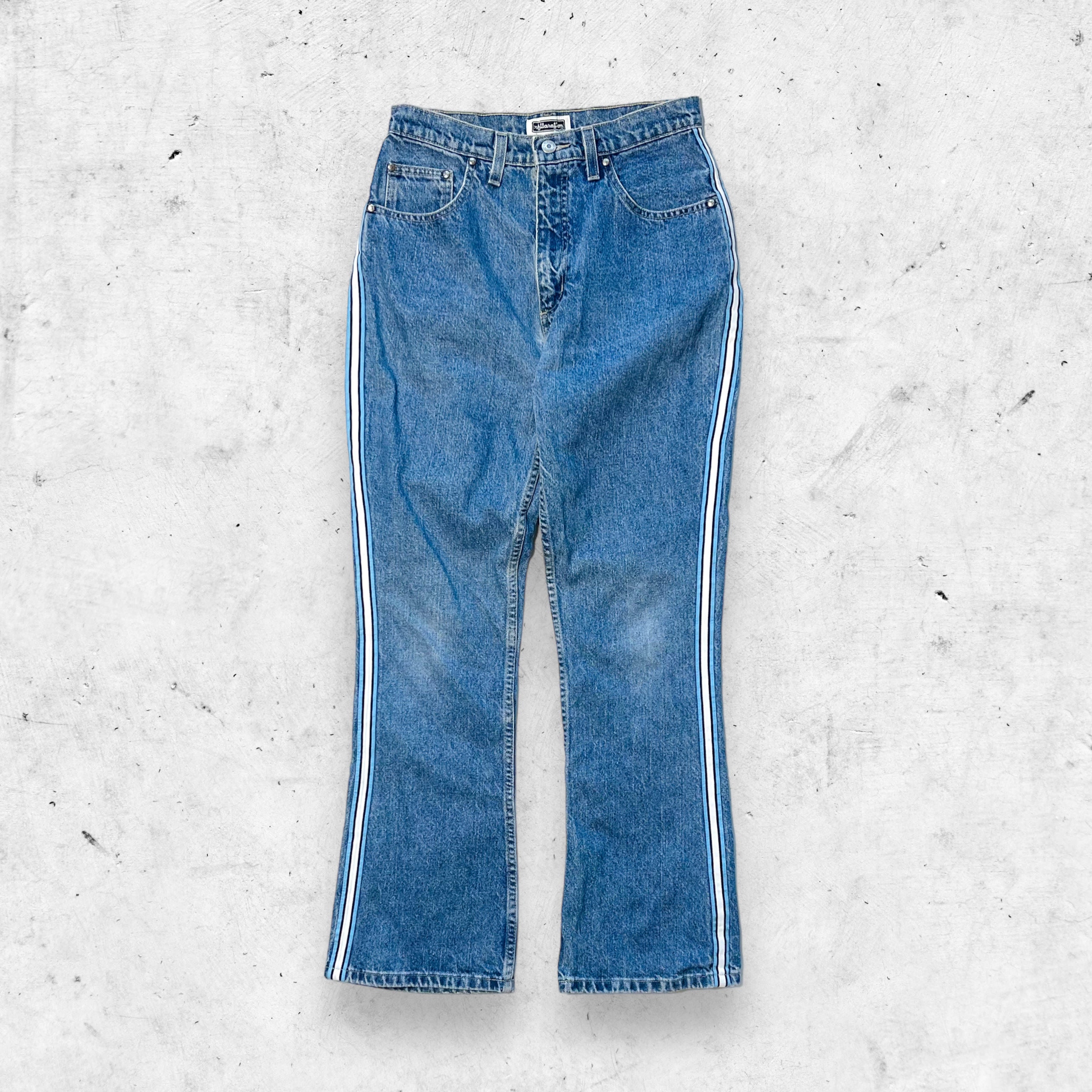 Vintage 90s Y2K Xhilaration Flare Jeans, Side Stripe, Medium Wash, 9 28 X 30 - Etsy Vintage 90s Y2K Xhilaration Flare Jeans, Side Stripe, Medium Wash, 9 28 X 30 - Etsy