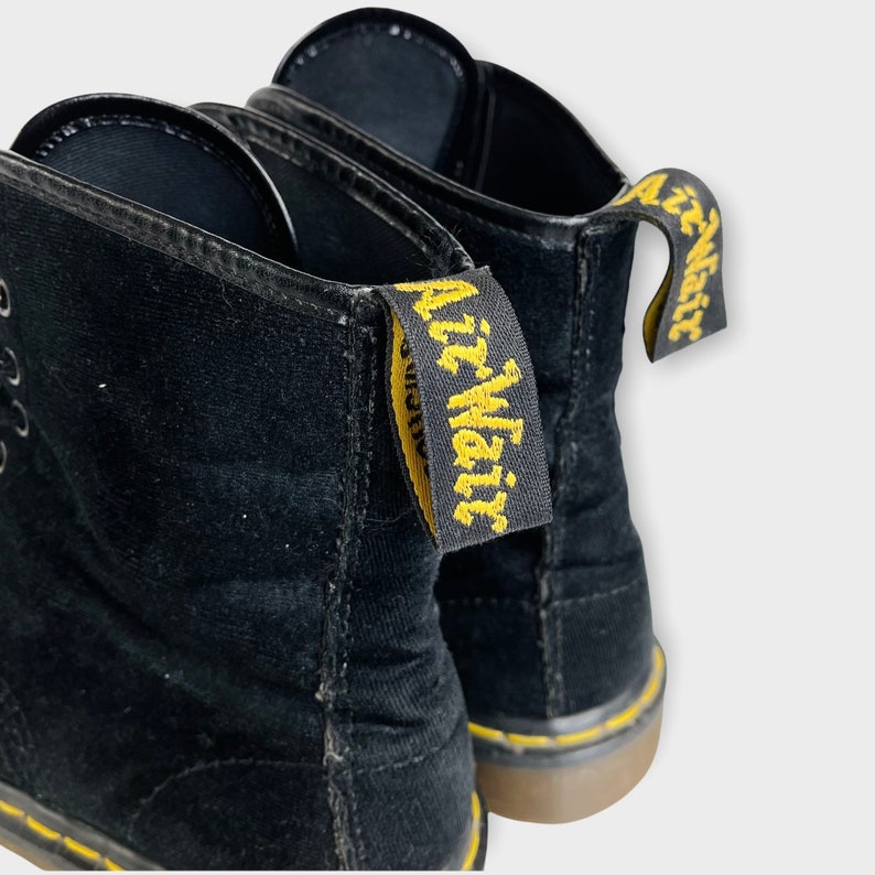Vintage 90s Dr. Martens 1460 Velvet Corduroy Boots, Made in England, 8 Eye, Mens 8 image 8