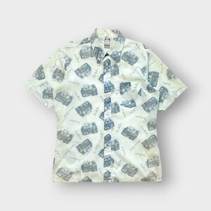 Vintage 70s JP2 Bardon All Over Print Bar & Pub Shirt, Lord Nelson, Chelsea Potter L