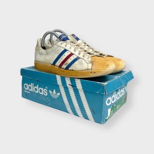 Vintage 70s adidas Wimbledon Wilhem Bungert Tennis Shoes, Originals in Box Germany 7