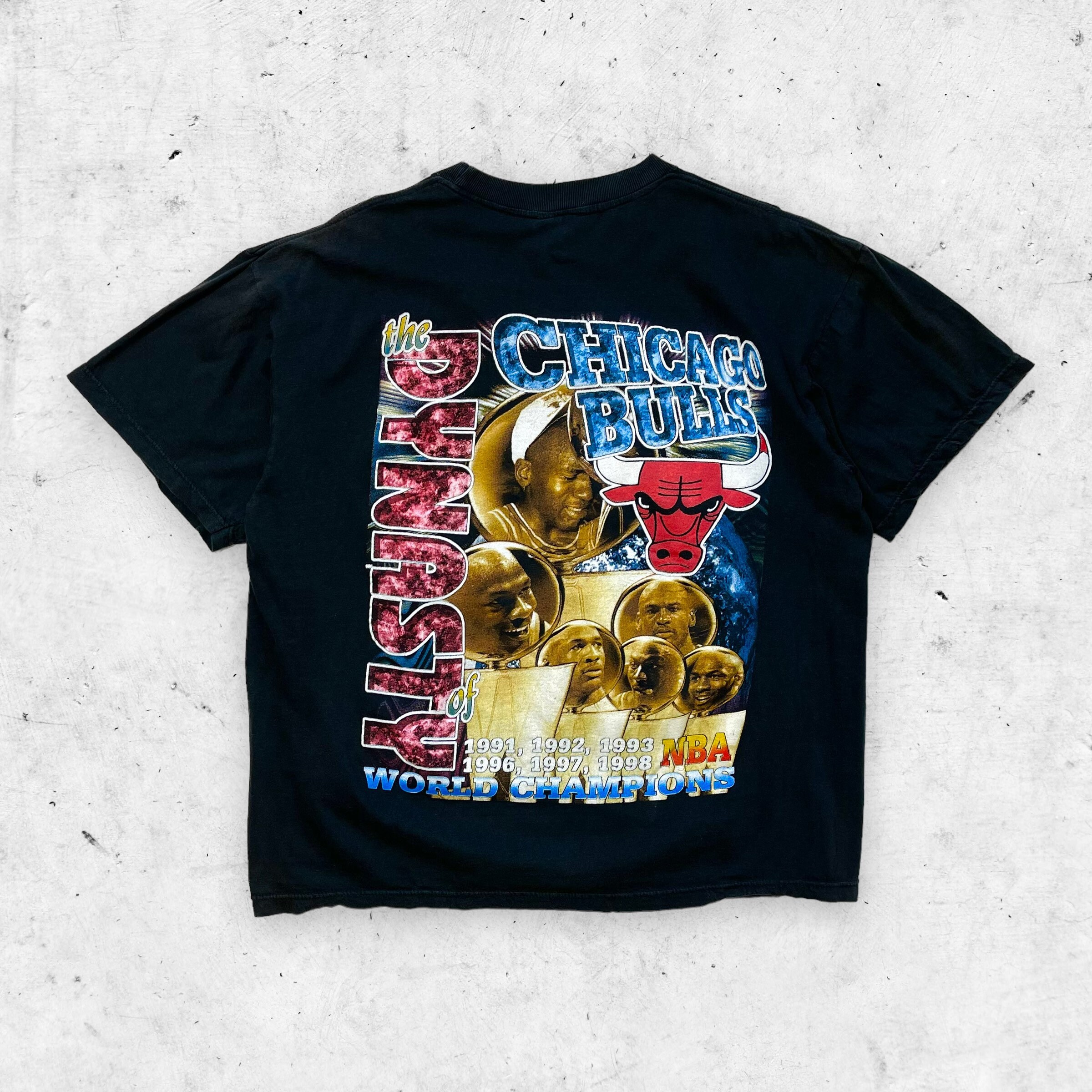 Vintage Chicago Bulls Shirt Men M NBA Champions 1998 Black 2