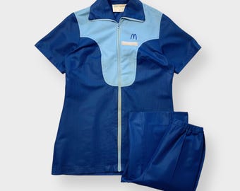 80s Mcdonald's Uniform Polo Shirt Lot (2) Rare Red Grey