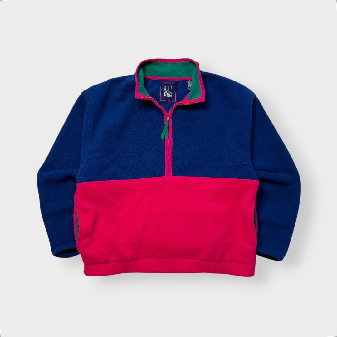 90年代 GAP ギャップ アークティック ライトフリース ハーフジップ プルオーバー オールドギャップ (メンズ L相当) 中古 古着 T0132 GAP - 90年代 GAP ギャップ アークティック ライトフリース ハーフ